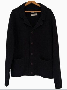 Bellfield Men's Navy Blue Ousden Cardigan Sweater Size Medium